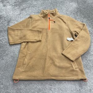 Pacsun Sherpa Fleece 1/4 Zip Jacket Mens Medium Brown Pockets Outdoor Hike NWT